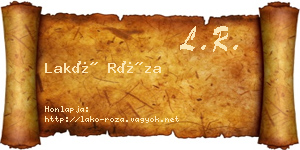 Lakó Róza névjegykártya